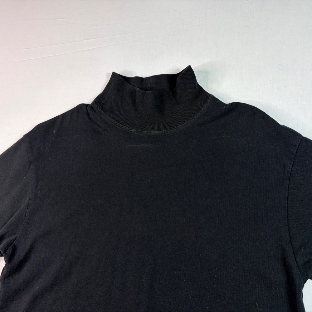 Zara Woman Short Sleeve Mock Neck Top Blouse Stretch Black Size S